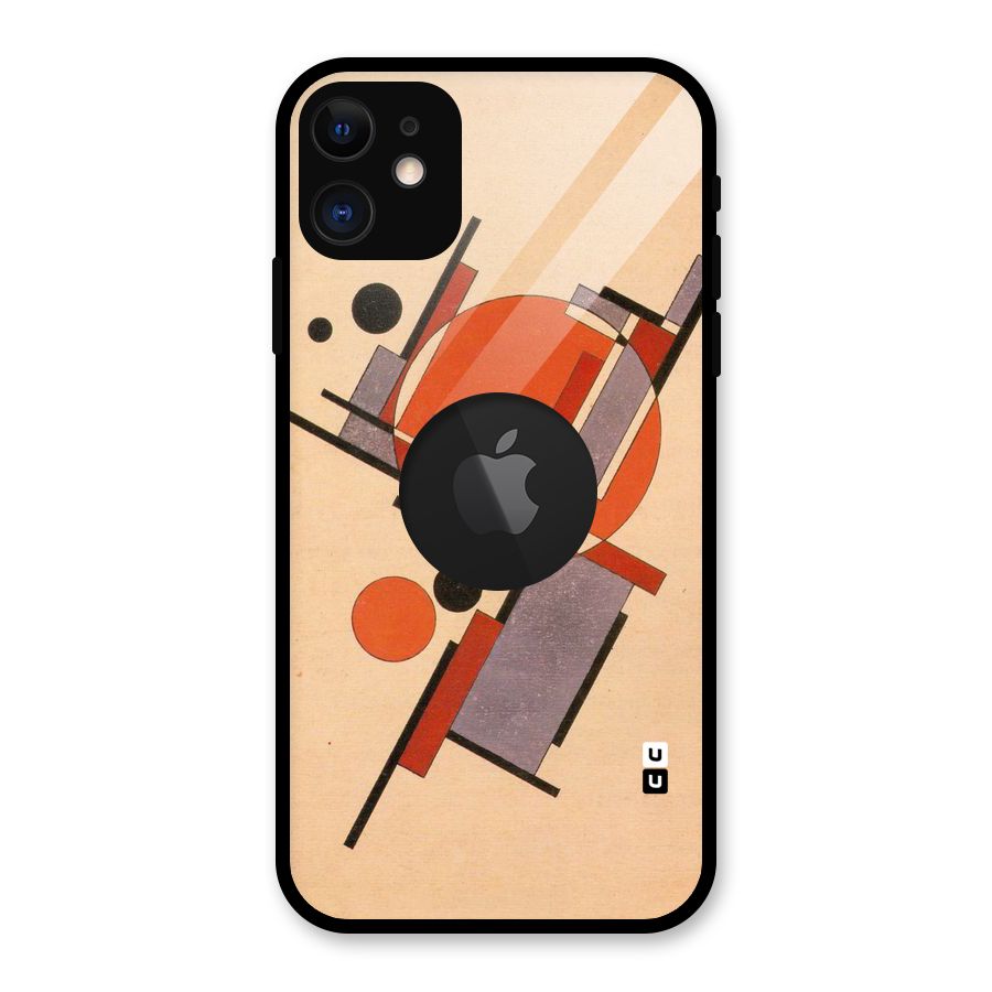 Geo Abstract Metrics Glass Back Case for iPhone 11 Logo Cut