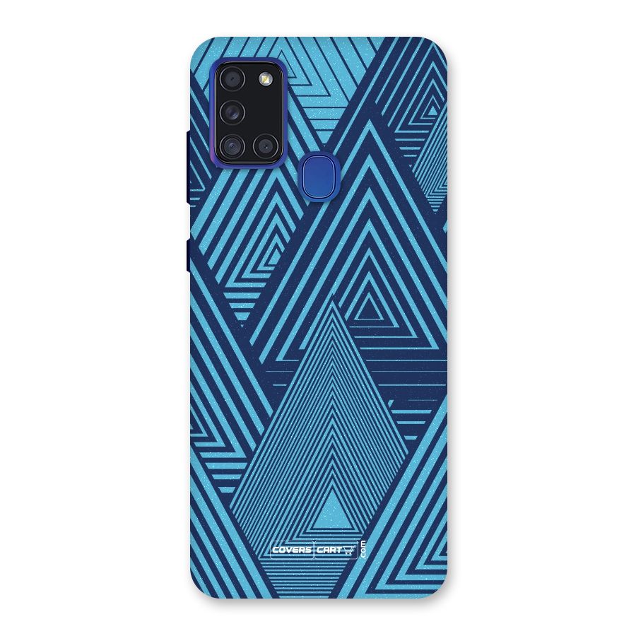 Geometric Blue Print Back Case for Galaxy A21s