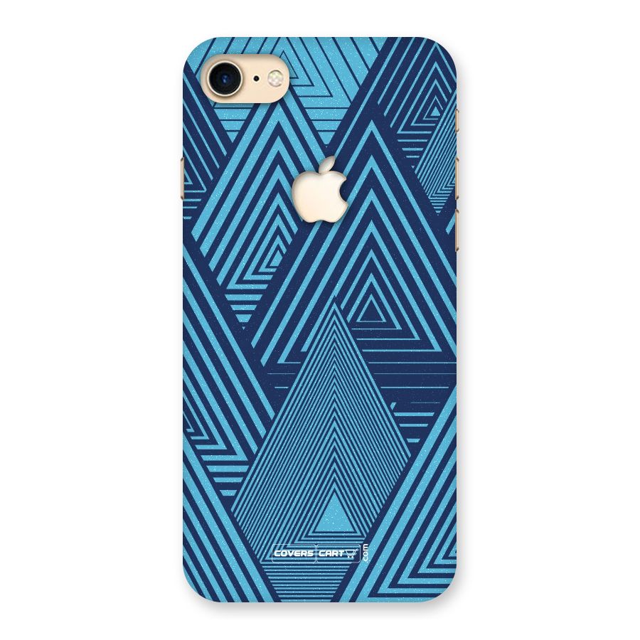 Geometric Blue Print Back Case for iPhone 7 Apple Cut