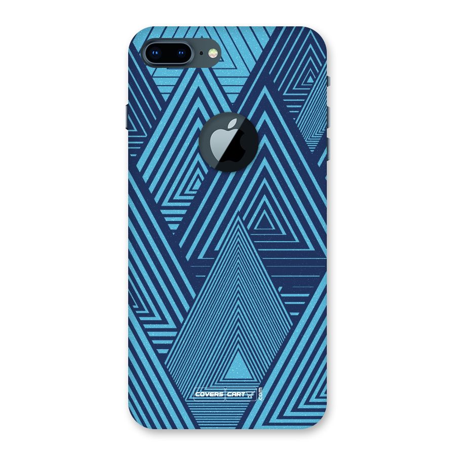 Geometric Blue Print Back Case for iPhone 7 Plus Logo Cut