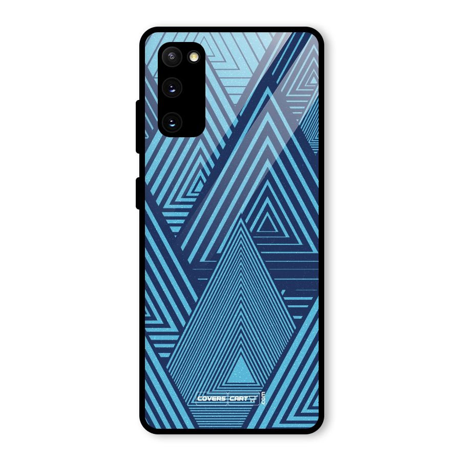Geometric Blue Print Glass Back Case for Galaxy S20 FE 5G