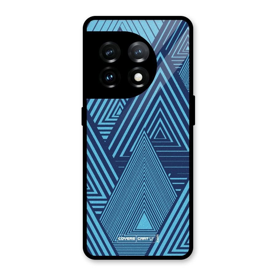 Geometric Blue Print Glass Back Case for OnePlus 11