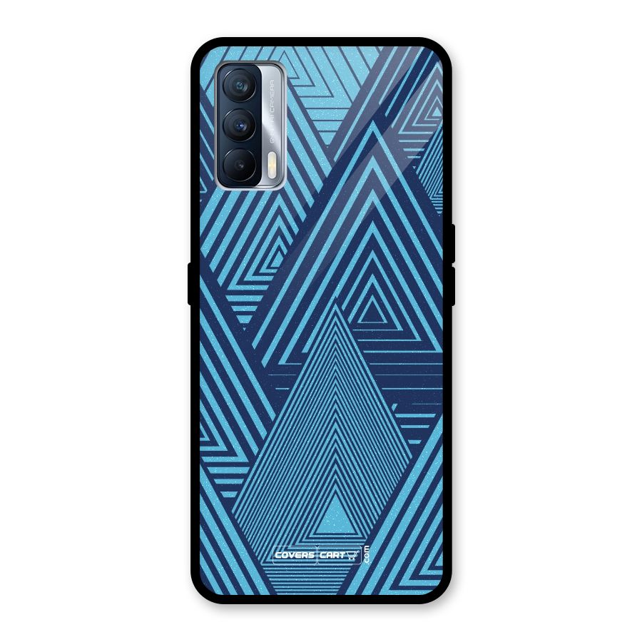 Geometric Blue Print Glass Back Case for Realme X7