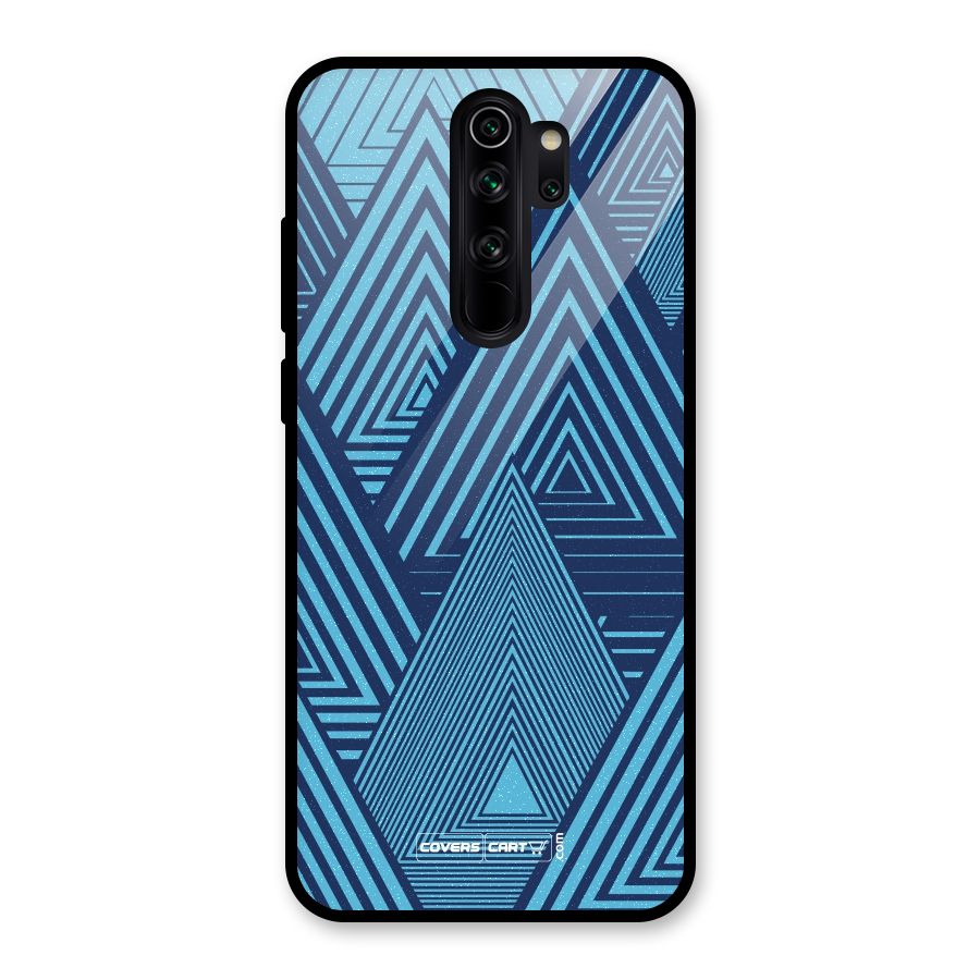 Geometric Blue Print Glass Back Case for Redmi Note 8 Pro