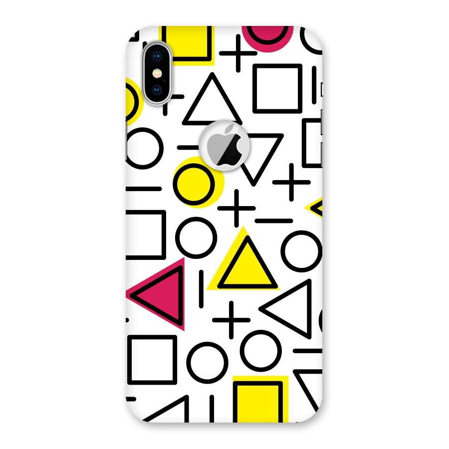 Geometry Pattern Back Case for iPhone X Logo Cut