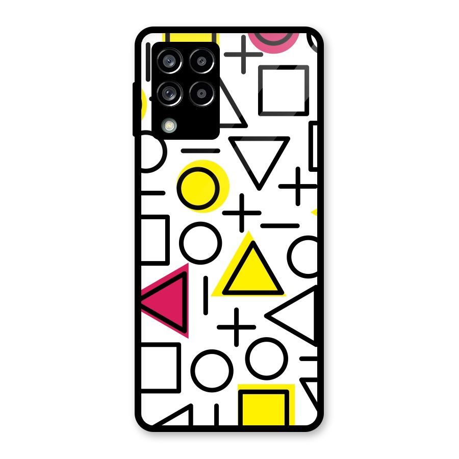 Geometry Pattern Glass Back Case for Galaxy M53 5G