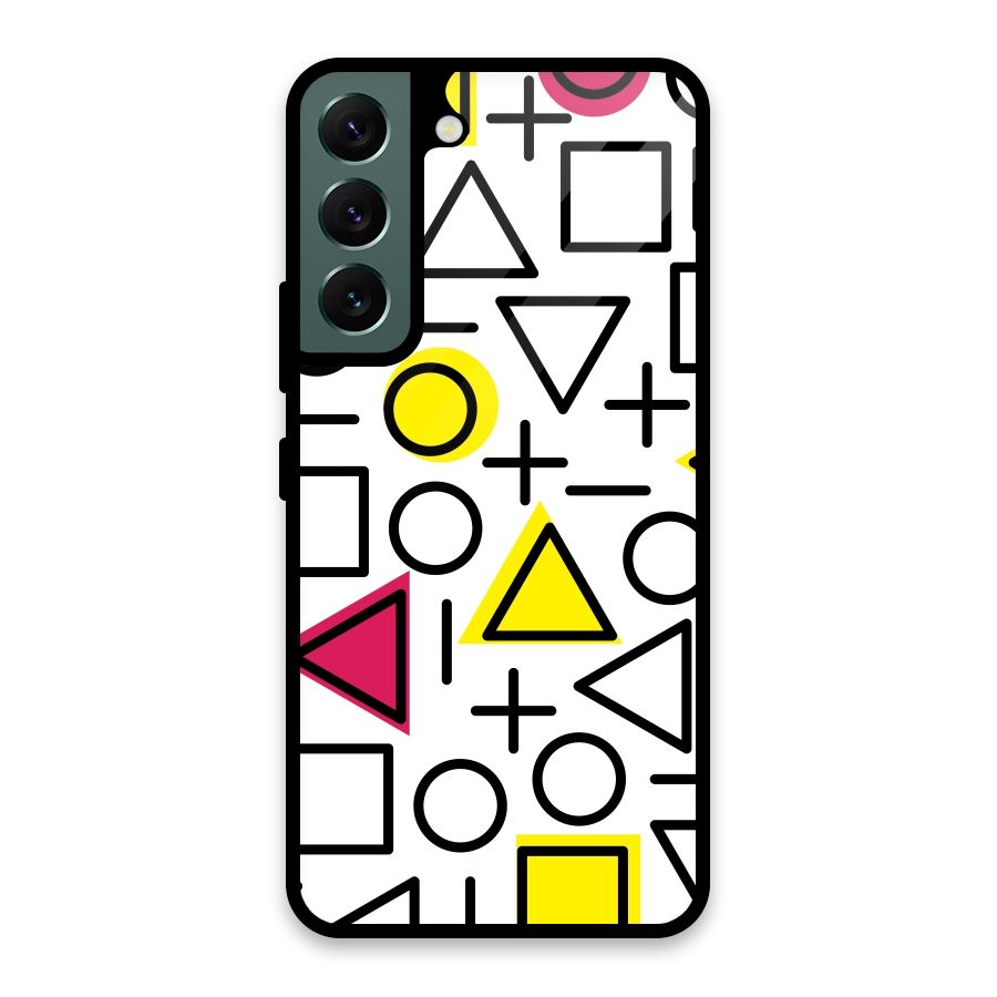 Geometry Pattern Glass Back Case for Galaxy S22 5G