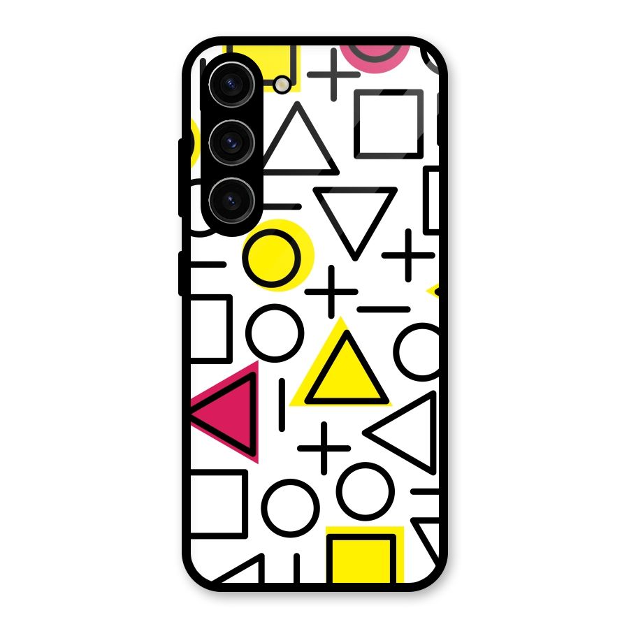 Geometry Pattern Glass Back Case for Galaxy S23