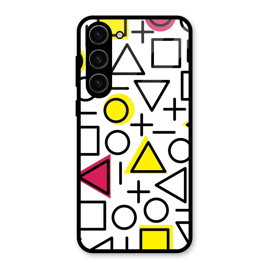 Geometry Pattern Glass Back Case for Galaxy S23 Plus