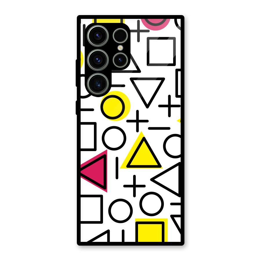 Geometry Pattern Glass Back Case for Galaxy S23 Ultra