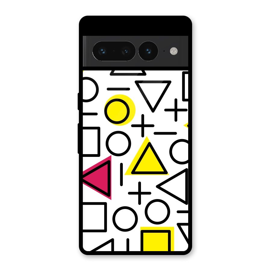 Geometry Pattern Glass Back Case for Google Pixel 7 Pro