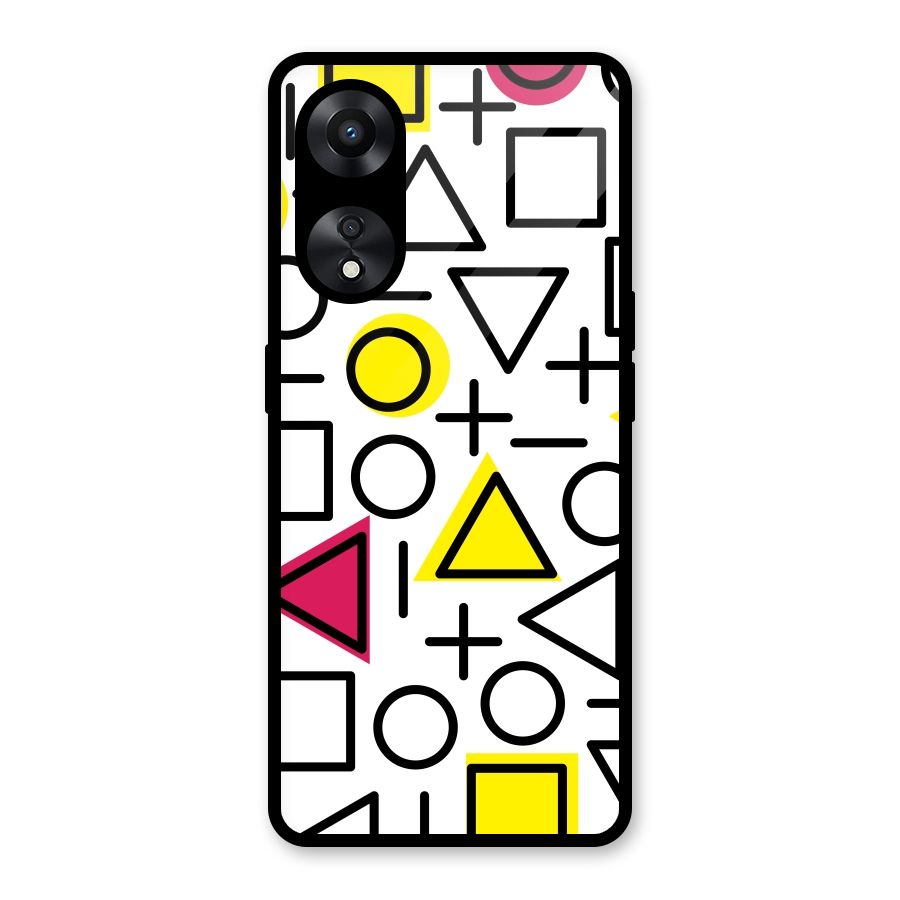 Geometry Pattern Glass Back Case for Oppo A78