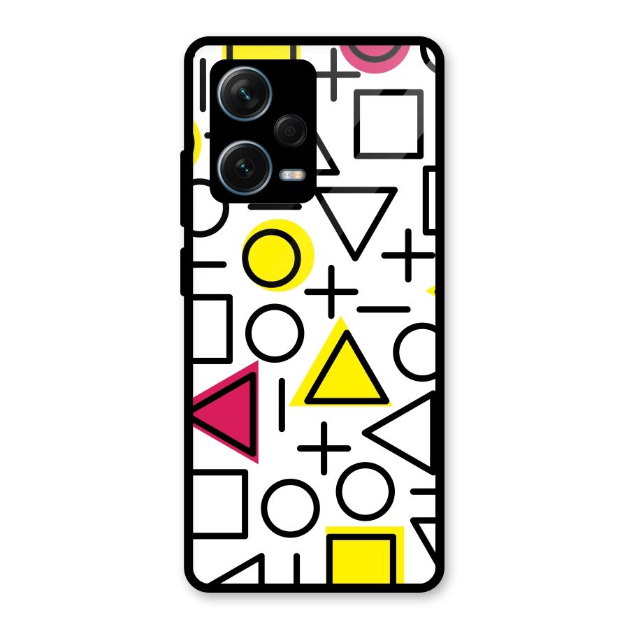 Geometry Pattern Glass Back Case for Redmi Note 12 Pro Plus 5G