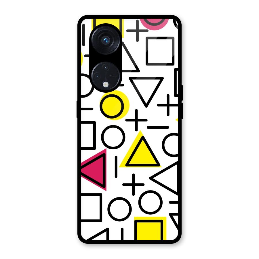 Geometry Pattern Glass Back Case for Reno8 T 5G