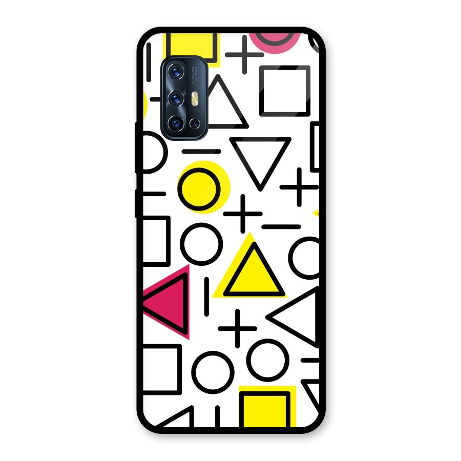 Geometry Pattern Glass Back Case for Vivo V17