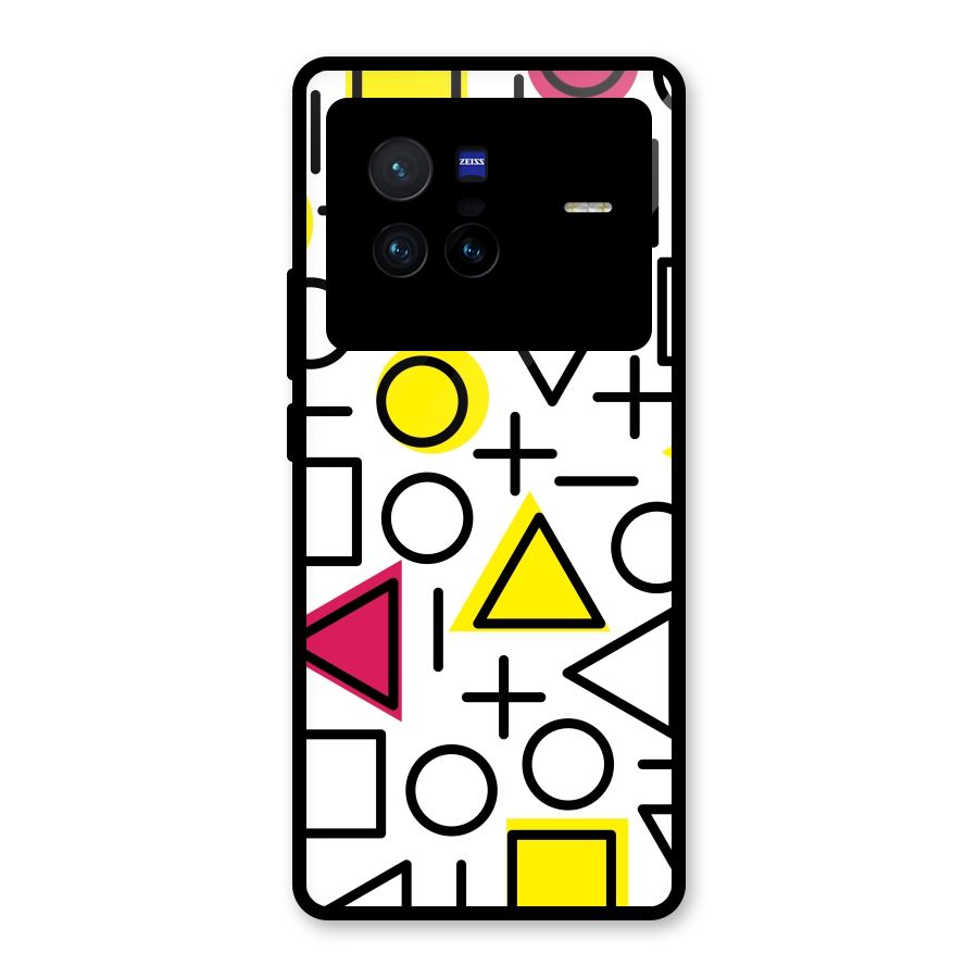 Geometry Pattern Glass Back Case for Vivo X80