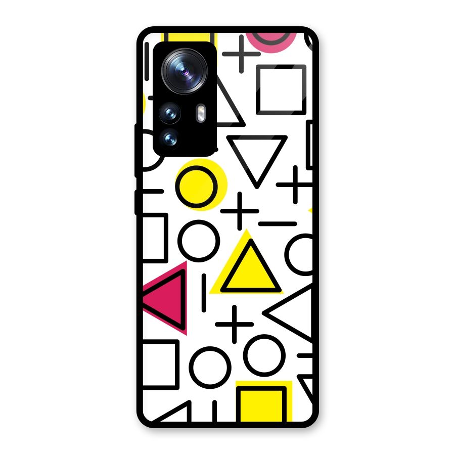 Geometry Pattern Glass Back Case for Xiaomi 12 Pro