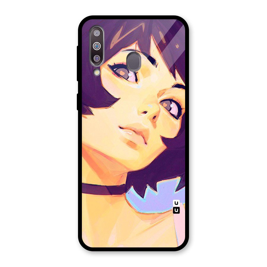 Girl Face Art Glass Back Case for Galaxy M30