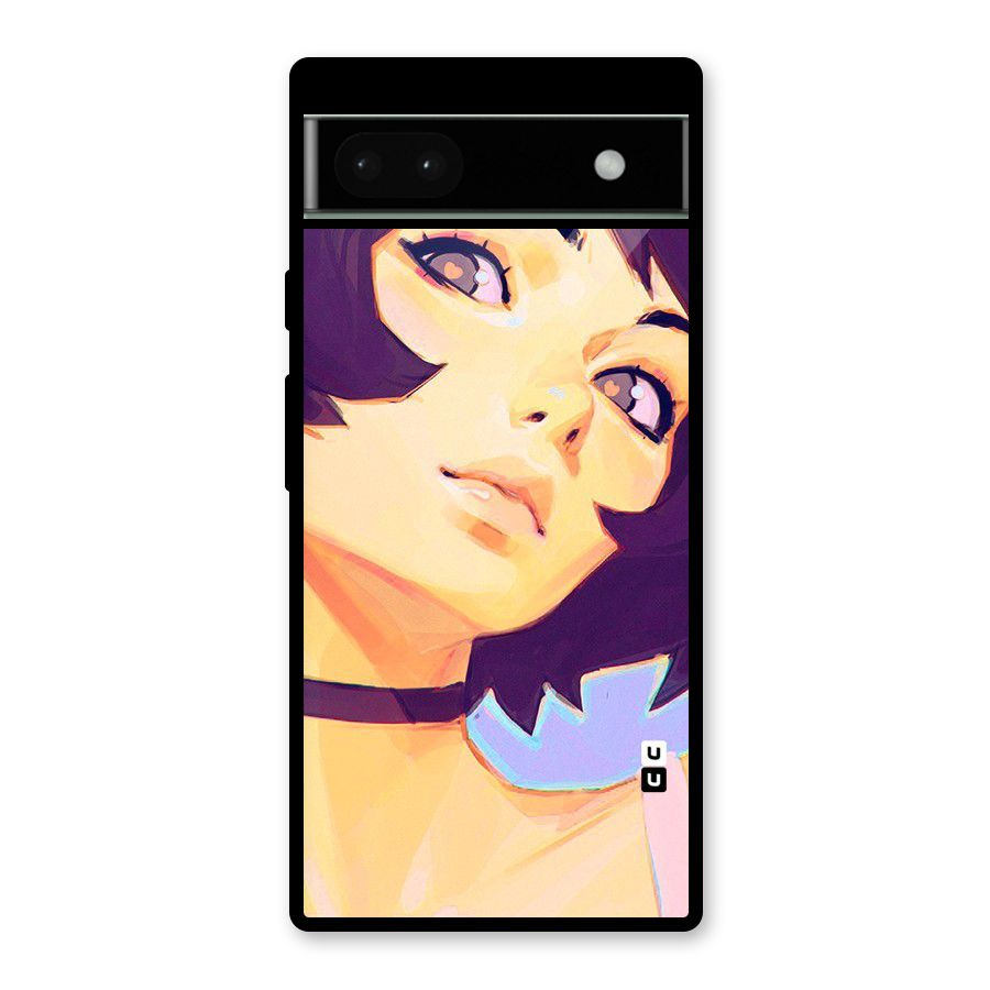 Girl Face Art Glass Back Case for Google Pixel 6a