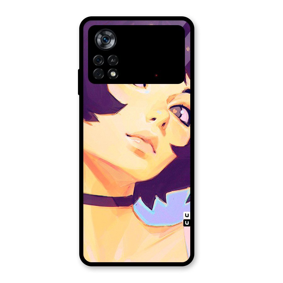 Girl Face Art Glass Back Case for Poco X4 Pro 5G