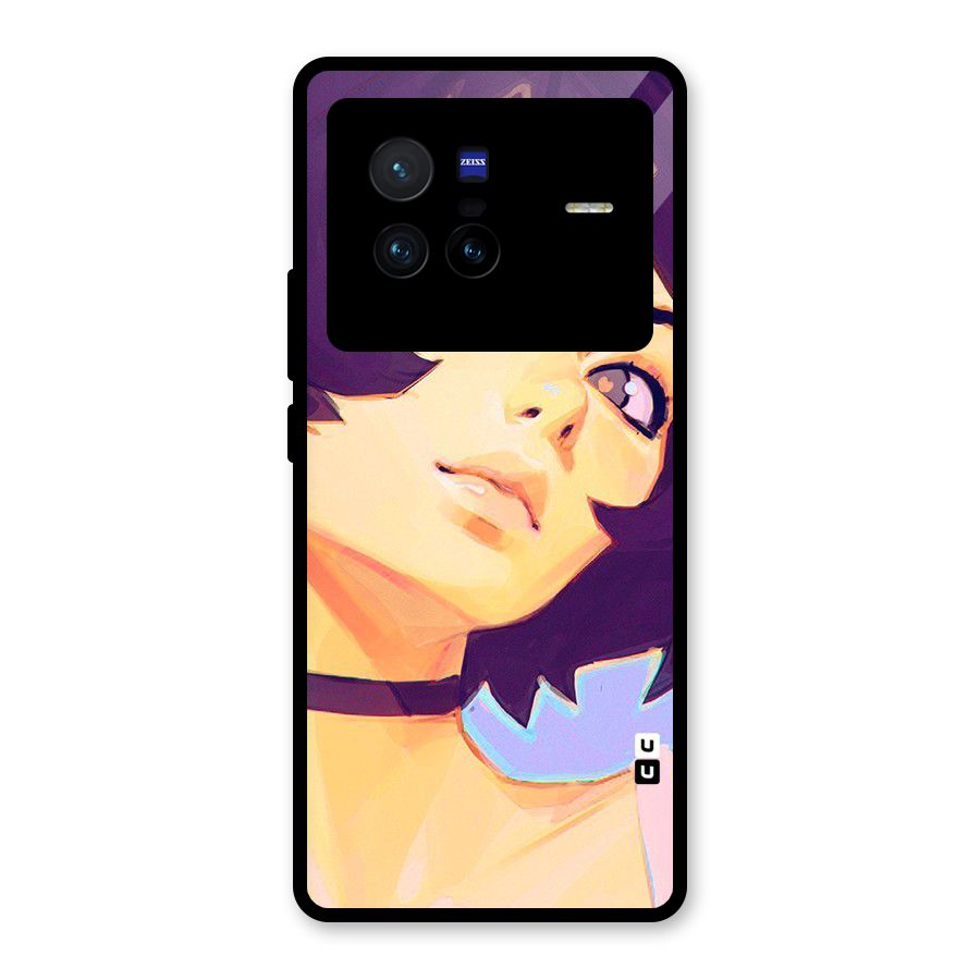 Girl Face Art Glass Back Case for Vivo X80