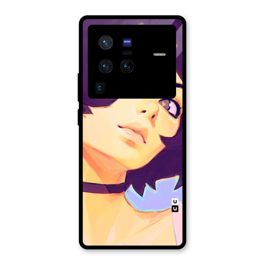 Girl Face Art Glass Back Case for Vivo X80 Pro