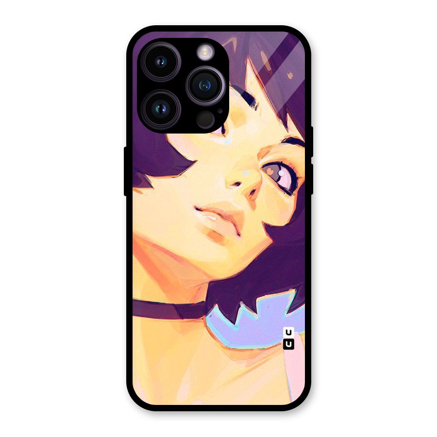 Girl Face Art Glass Back Case for iPhone 14 Pro Max