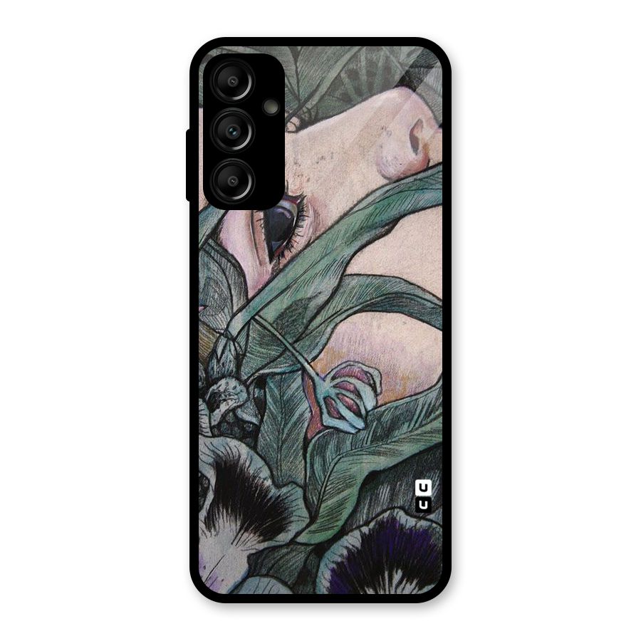 Girl Grass Art Glass Back Case for Galaxy A14 5G