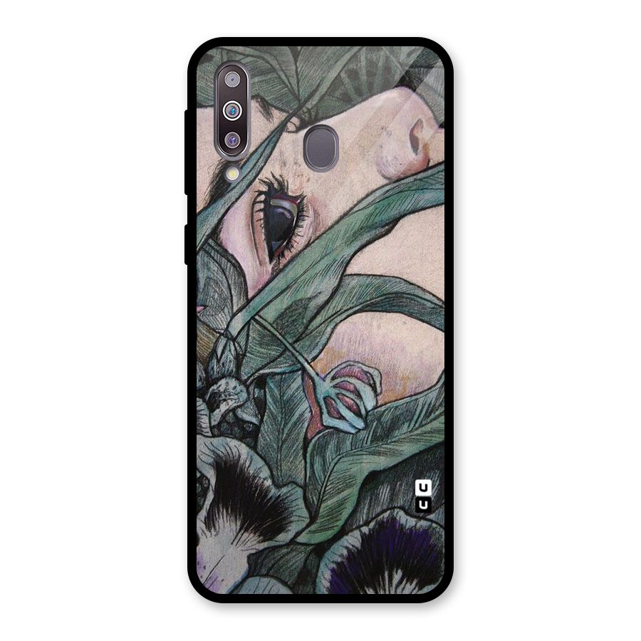 Girl Grass Art Glass Back Case for Galaxy M30