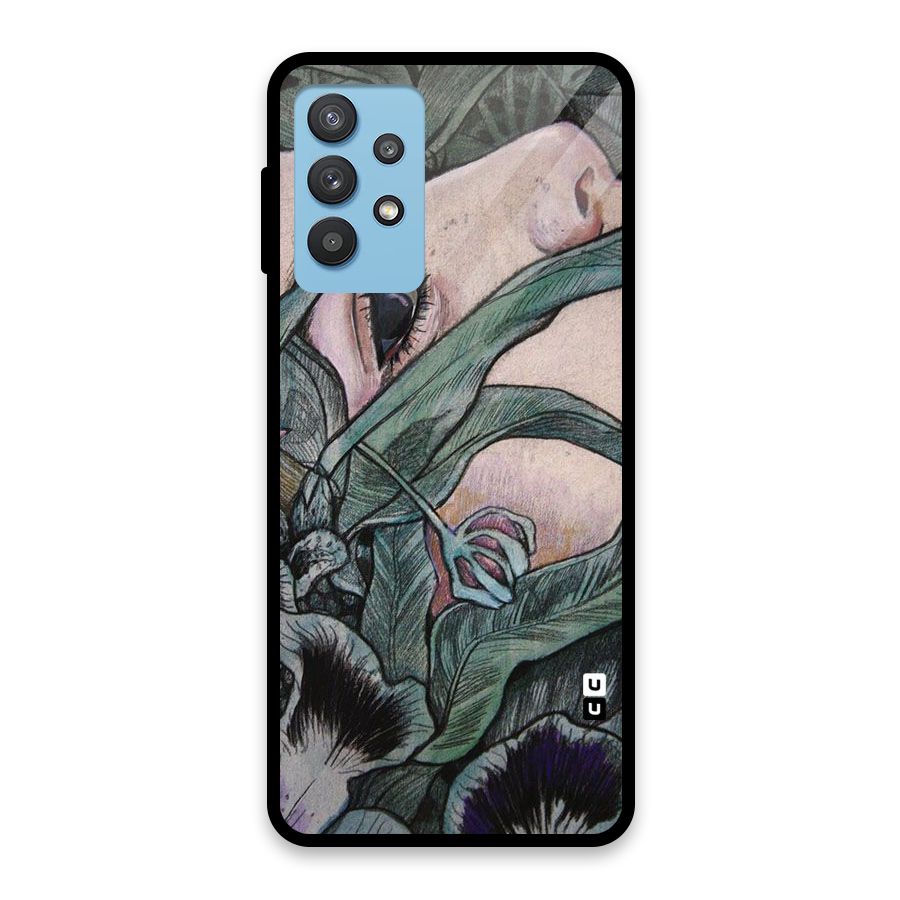 Girl Grass Art Glass Back Case for Galaxy M32 5G
