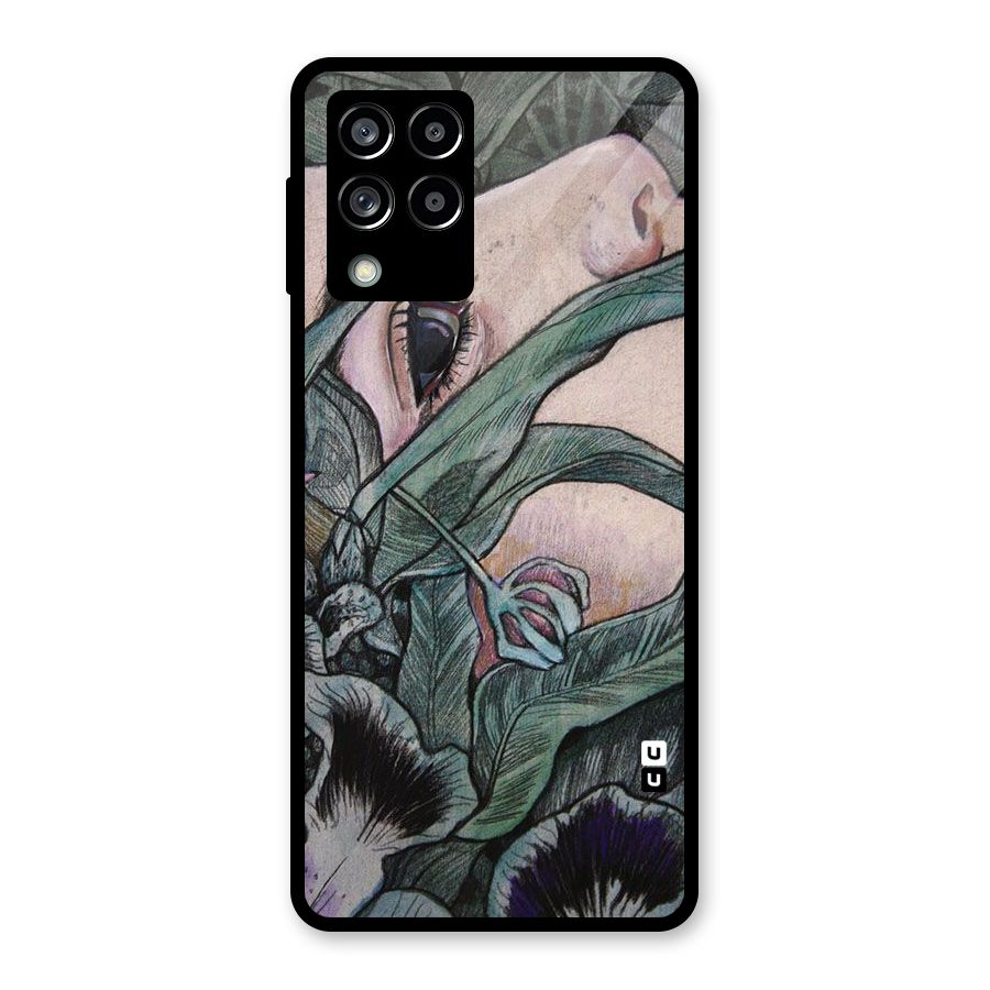 Girl Grass Art Glass Back Case for Galaxy M53 5G