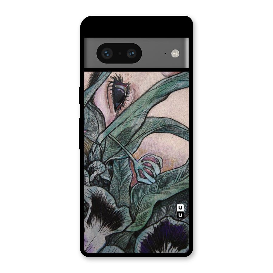 Girl Grass Art Glass Back Case for Google Pixel 7