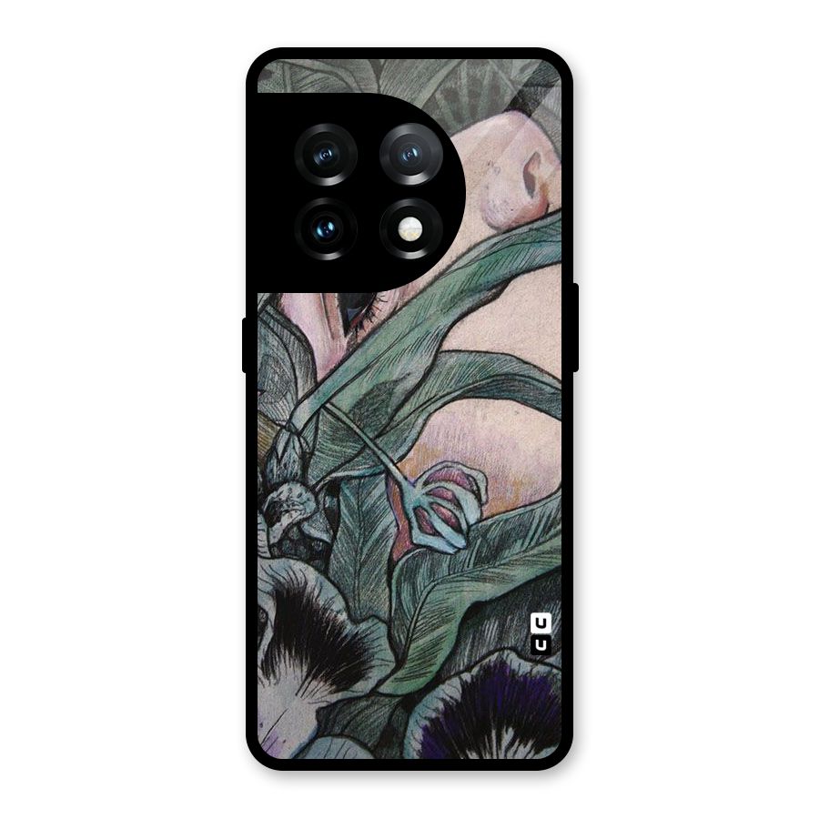 Girl Grass Art Glass Back Case for OnePlus 11
