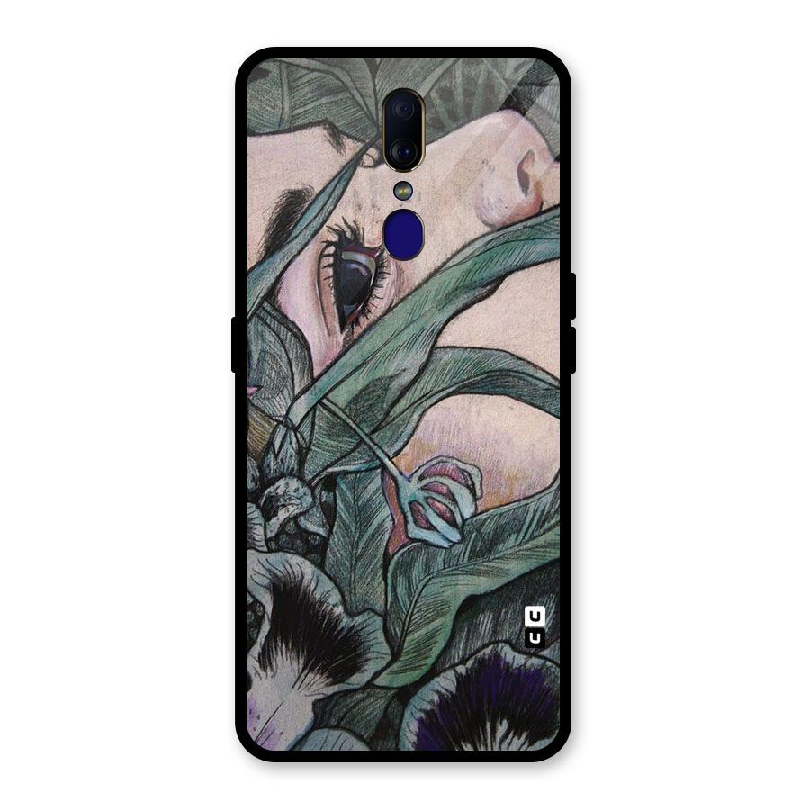 Girl Grass Art Glass Back Case for Oppo F11