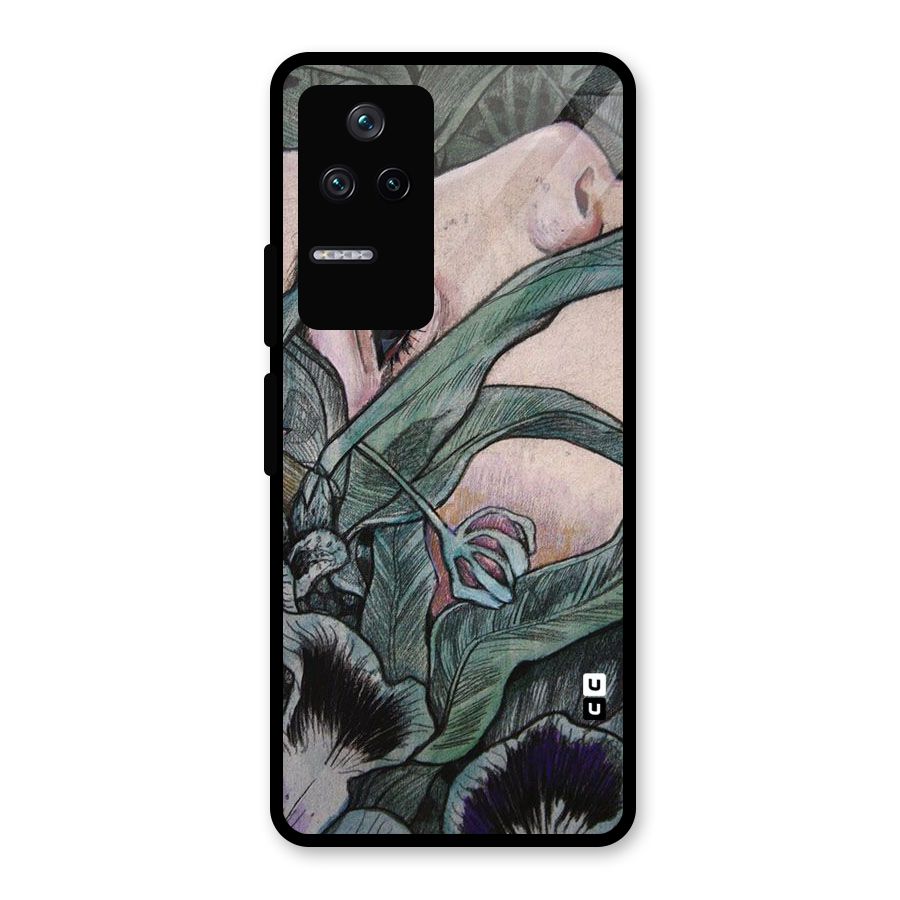 Girl Grass Art Glass Back Case for Poco F4 5G
