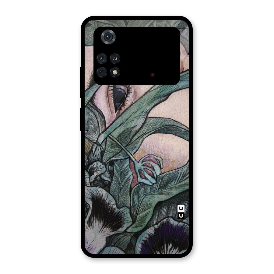Girl Grass Art Glass Back Case for Poco M4 Pro 4G