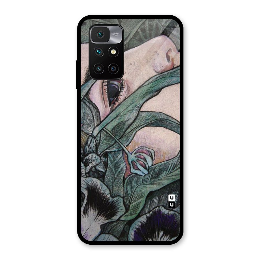 Girl Grass Art Glass Back Case for Redmi 10 Prime