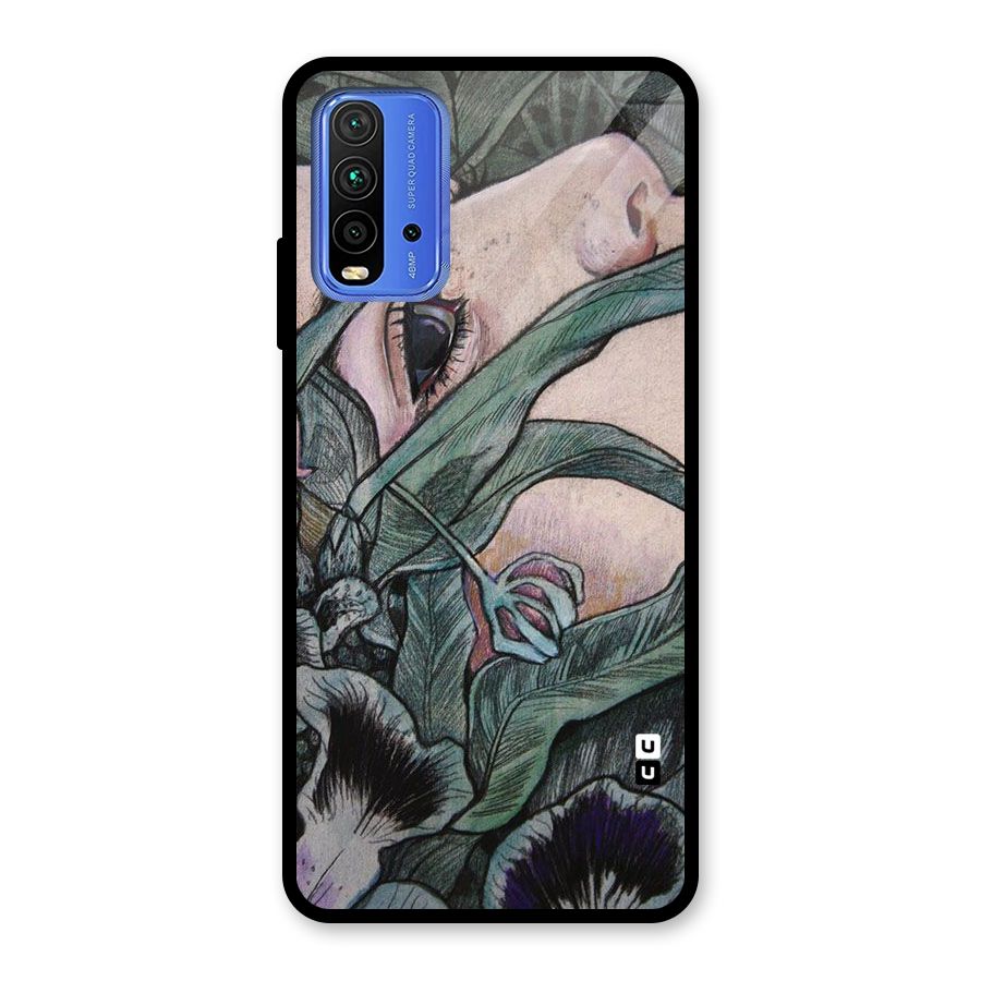 Girl Grass Art Glass Back Case for Redmi 9 Power