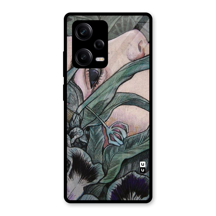 Girl Grass Art Glass Back Case for Redmi Note 12 Pro