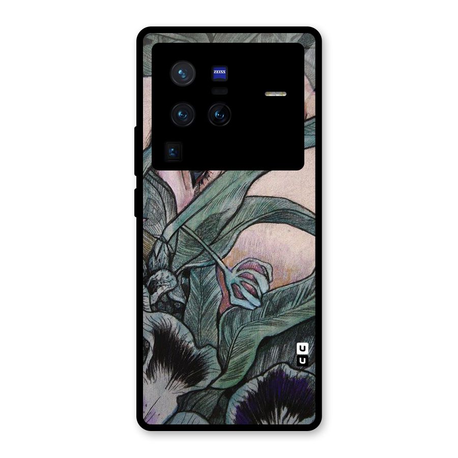 Girl Grass Art Glass Back Case for Vivo X80 Pro