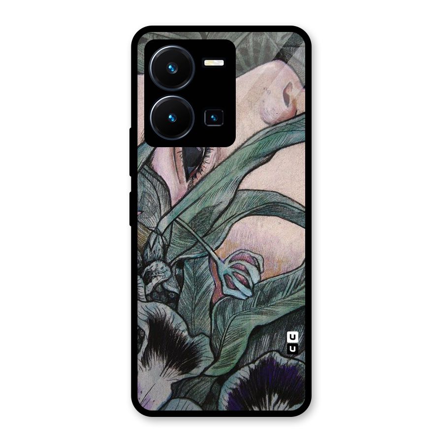 Girl Grass Art Glass Back Case for Vivo Y35