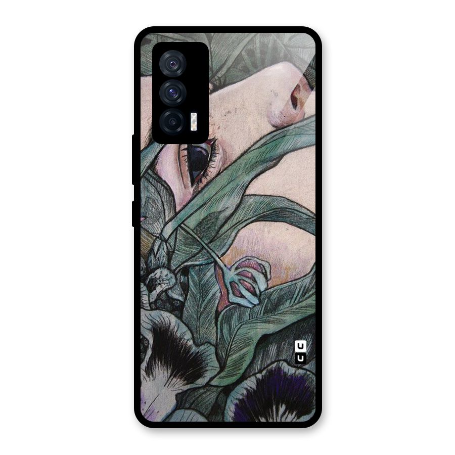 Girl Grass Art Glass Back Case for Vivo iQOO 7 5G