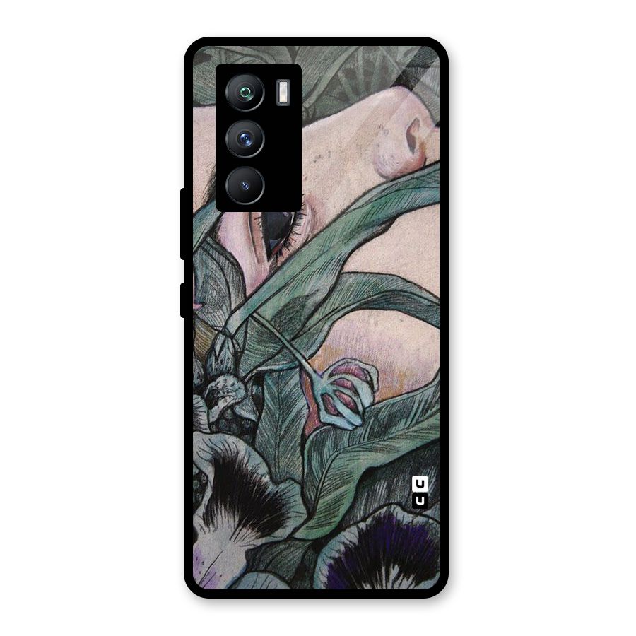 Girl Grass Art Glass Back Case for Vivo iQOO 9 SE