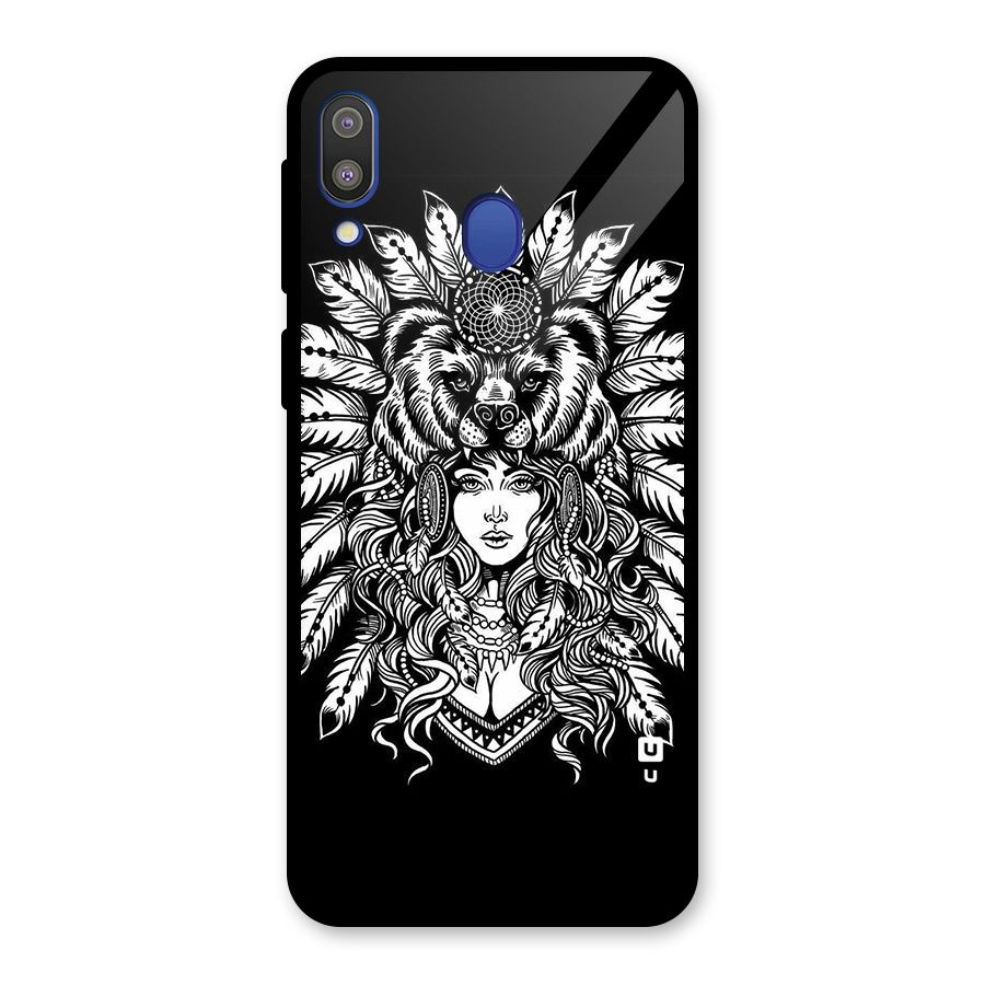 Girl Pattern Art Glass Back Case for Galaxy M20