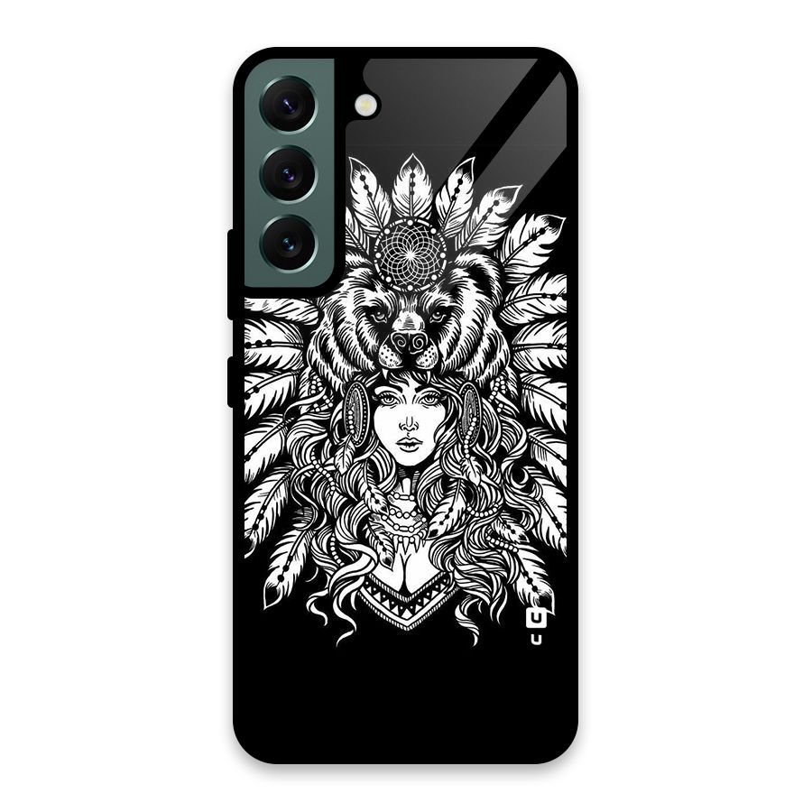 Girl Pattern Art Glass Back Case for Galaxy S22 5G