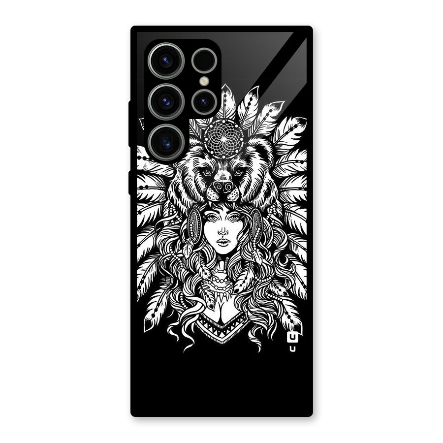 Girl Pattern Art Glass Back Case for Galaxy S23 Ultra