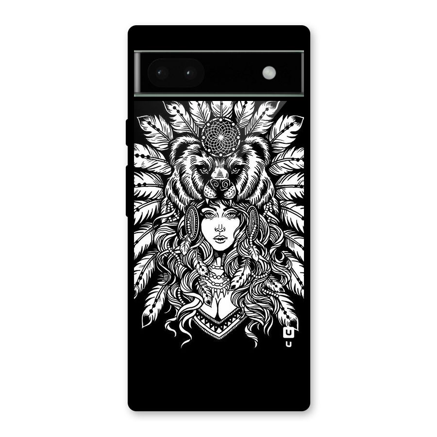 Girl Pattern Art Glass Back Case for Google Pixel 6a