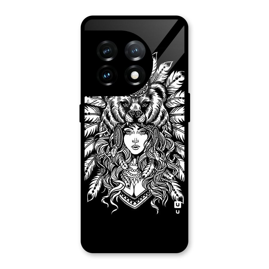 Girl Pattern Art Glass Back Case for OnePlus 11