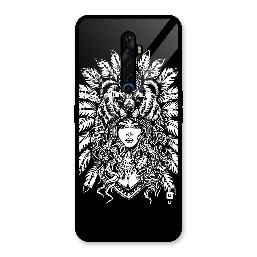 Girl Pattern Art Glass Back Case for Oppo Reno2 F