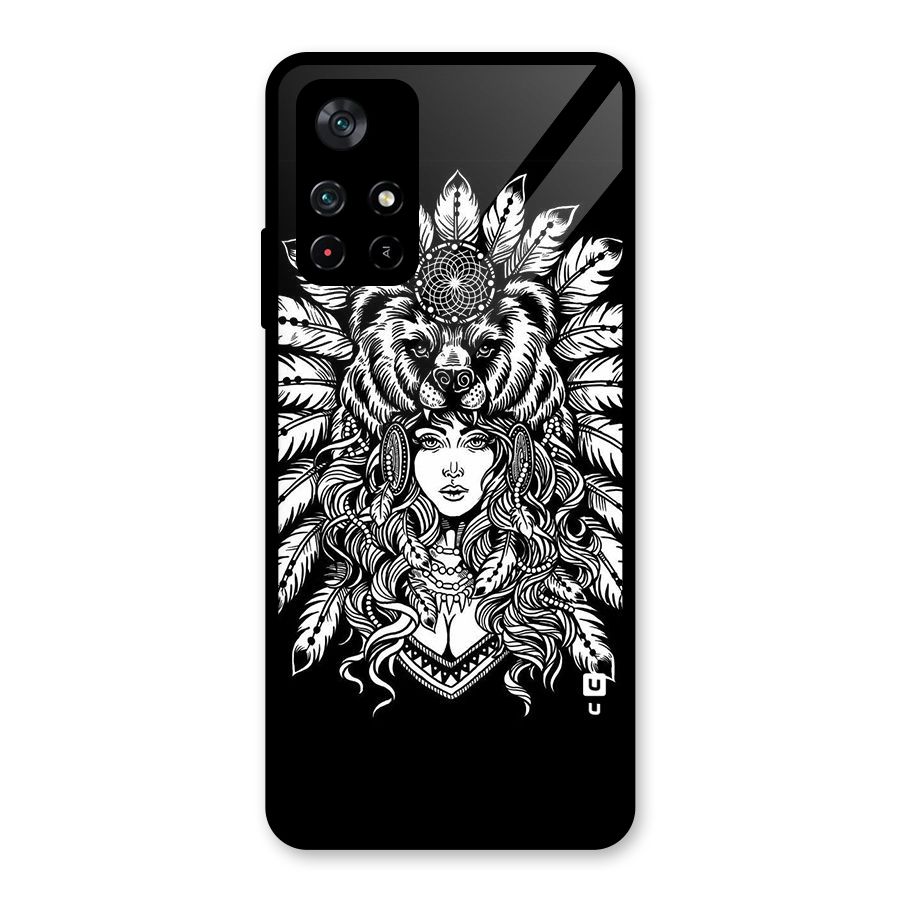 Girl Pattern Art Glass Back Case for Poco M4 Pro 5G